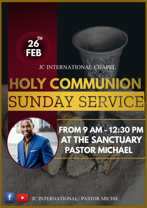 Holy Communion Sunday Service flyer template | PosterMyWall
