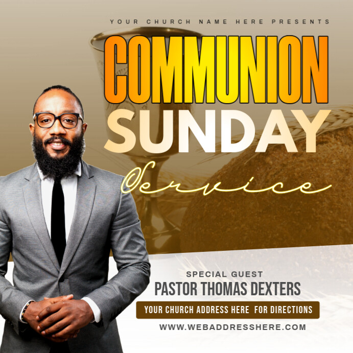 Holy communion sunday service poster Template | PosterMyWall