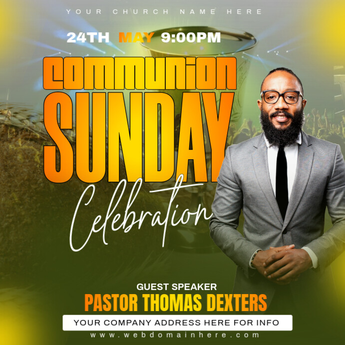 Holy communion Sunday service poster Template | PosterMyWall