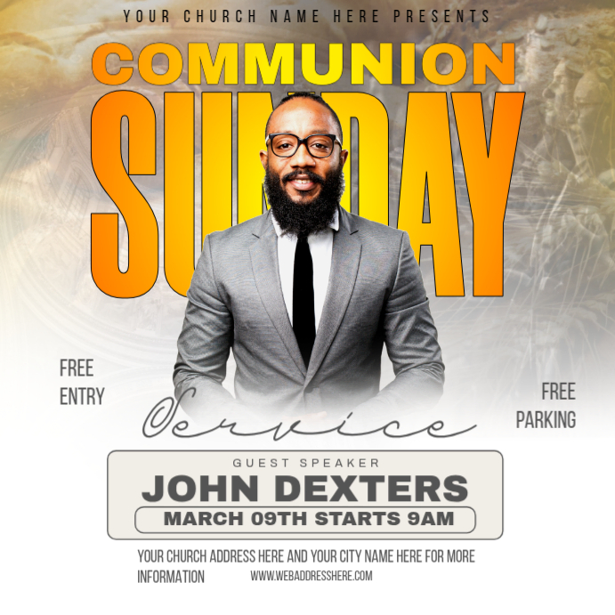 Holy Communion Sunday service poster Modelo | PosterMyWall