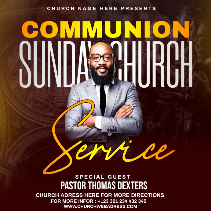 holy communion Sunday service posters Template | PosterMyWall