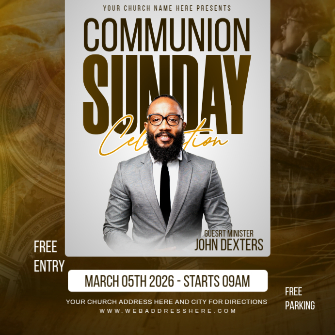 Holy Communion Sunday service template | PosterMyWall