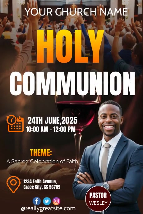 Holy Communion Video Poster Template | PosterMyWall