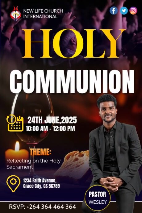 Copy of holy communion video poster template | PosterMyWall