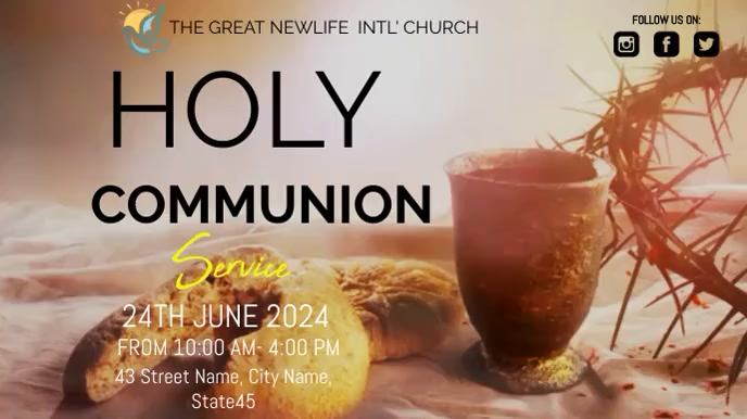 holy communion video template | PosterMyWall