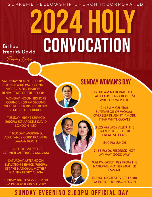 Holy Convocation , apostolic flyer , cogic, 传单(美国信函) template