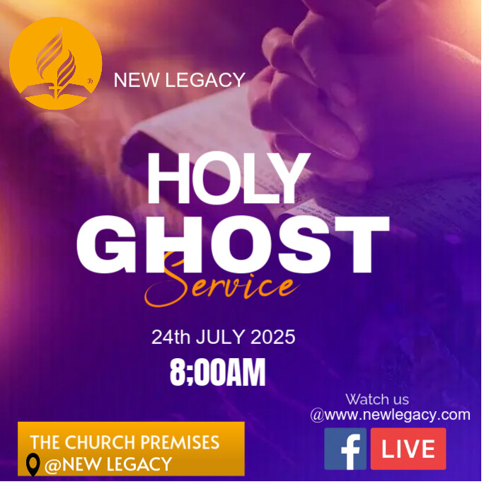 HOLY GHOST SERVICE Publicação no Instagram template