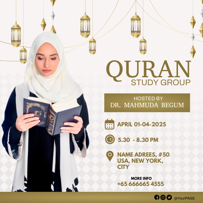 Copy of Holy Quran Study Group social media ad | PosterMyWall