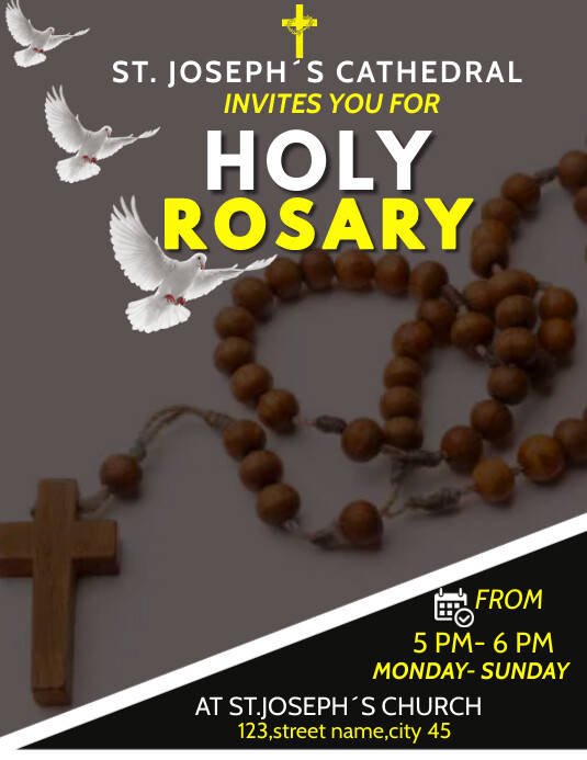 HOLY ROSARY FLYER TEMPLATE | PosterMyWall