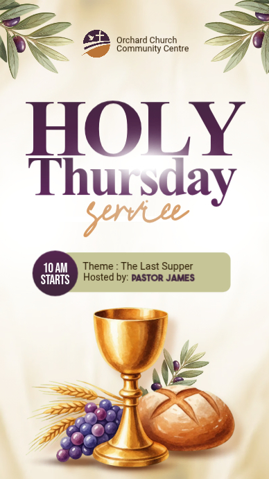 Copy of Holy Thursday Service Instagram Story | PosterMyWall