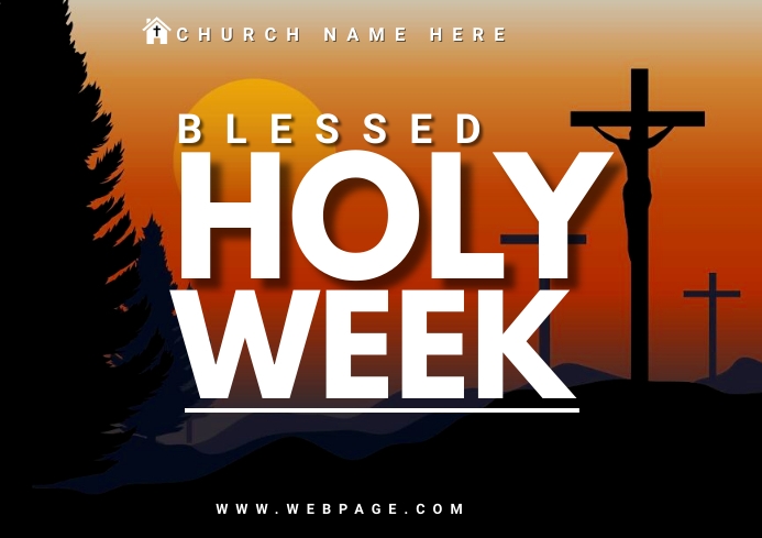 holy week, Maundy Thursday, easter A4 template