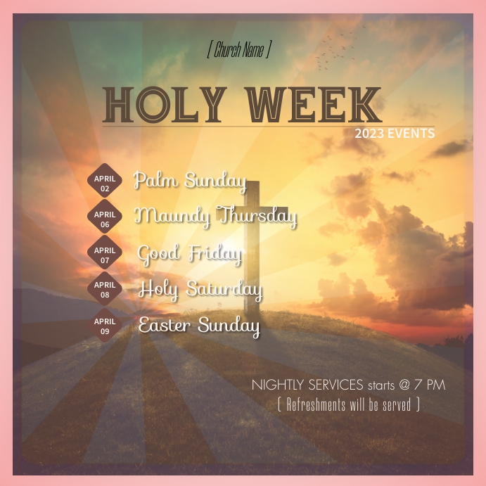 Holy Week Postre Holy Week Background Template