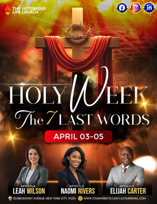 Holy Week Church Event Flyers Template | PosterMyWall