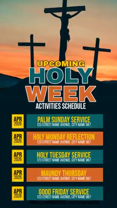 Holy Week Activities Template | PosterMyWall