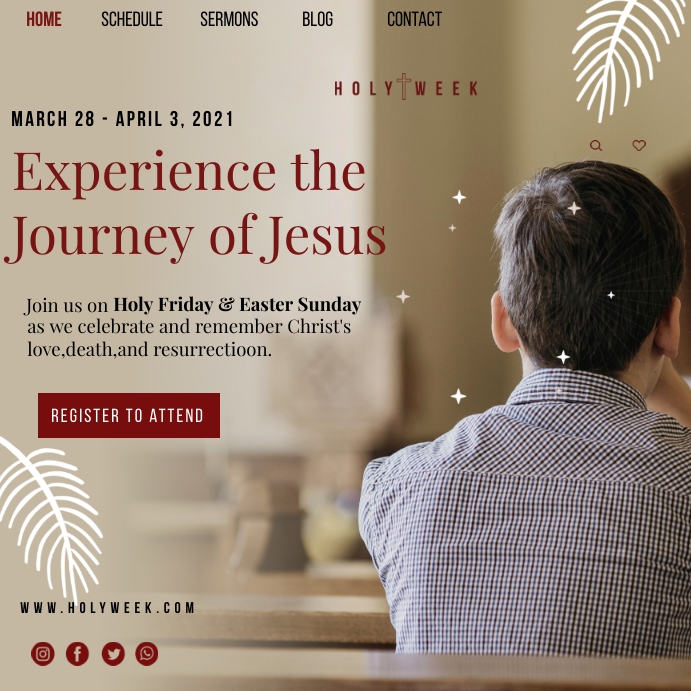 Holy Week Sample Posts Holy Week Banner Template | PosterMyWall