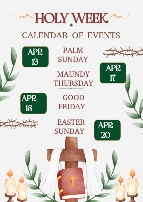 Copy of Holy week calendar of events | PosterMyWall