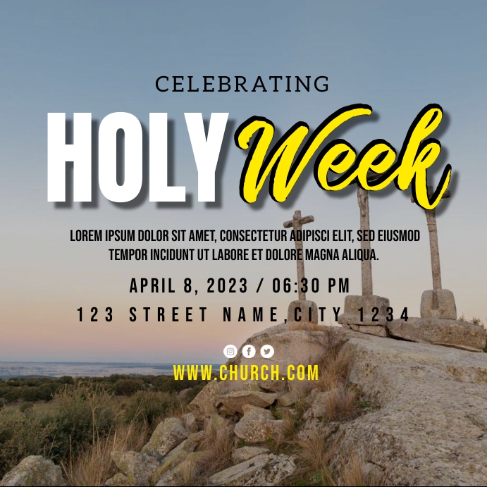 Holy Week Celebration Instagram Plasing template