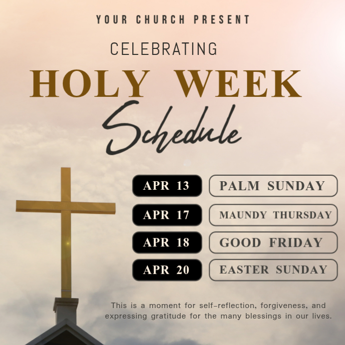 Copy of Holy Week Celebration Instagram Post | PosterMyWall