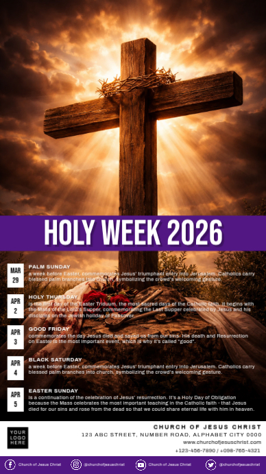 Holy Week Celebration Instagram Story Template | PosterMyWall