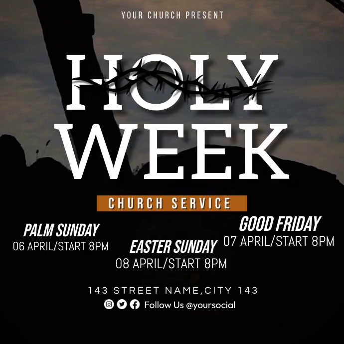 Holy Week Church Event Template | PosterMyWall