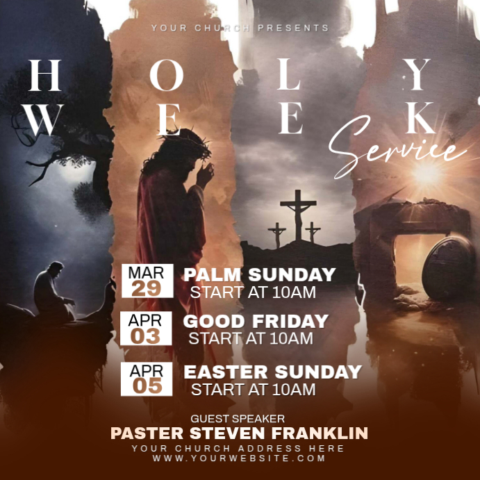 Holy week church flyer Template | PosterMyWall