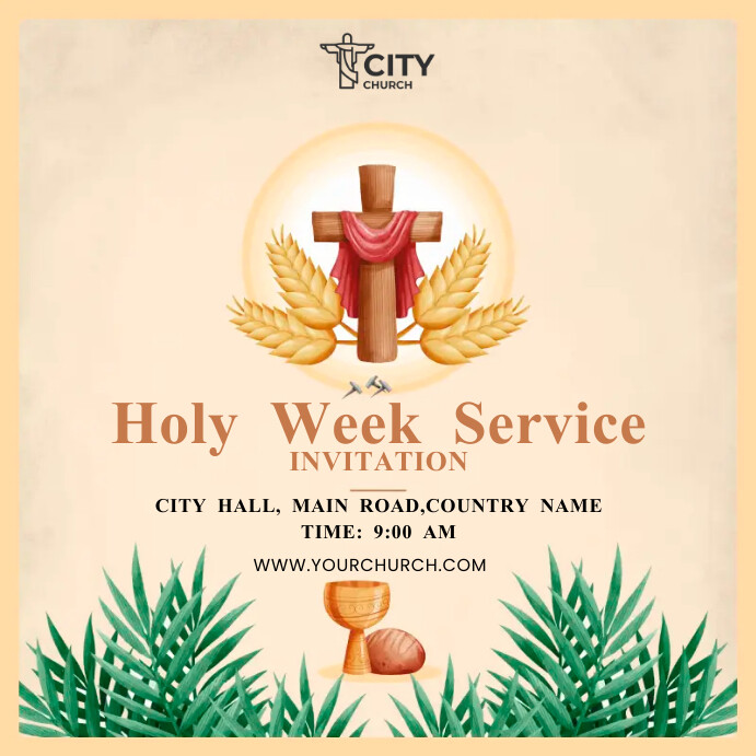 Invitations Week holy week church invitation Template | PosterMyWall