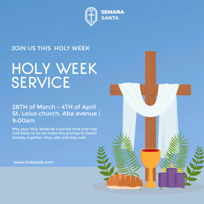 Invitations Week holy week church invitation Template | PosterMyWall