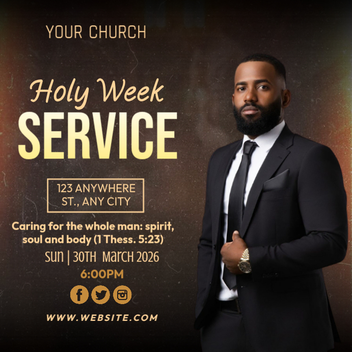 Holy Week Church Service Template | PosterMyWall