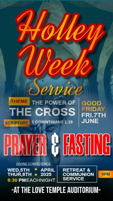 Holy Week Church Service Flyer Template | PosterMyWall