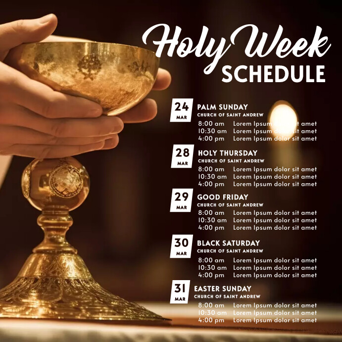 Holy Week Program Sytle Holy Week Template | PosterMyWall