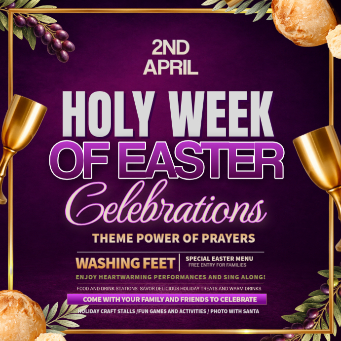 Purple Holy Week Instagram Ad Template | PosterMyWall