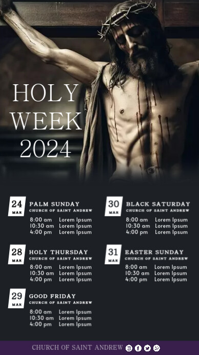 Holy Week งานแสดงผลงานแบบดิจิทัล (9:16) template