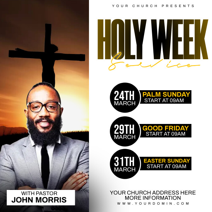 Holy Week Sample Posts Holy Week Template | PosterMyWall