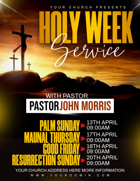 holy week Flyer (US Letter) template