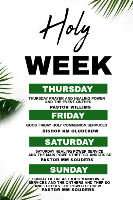 Holy Week Postre holy week Template | PosterMyWall