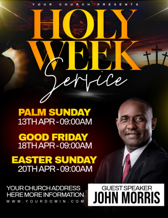 holy week Flyer (US Letter) template