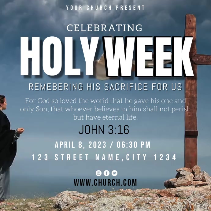 Holy Week Event Video Ads Сообщение Instagram template
