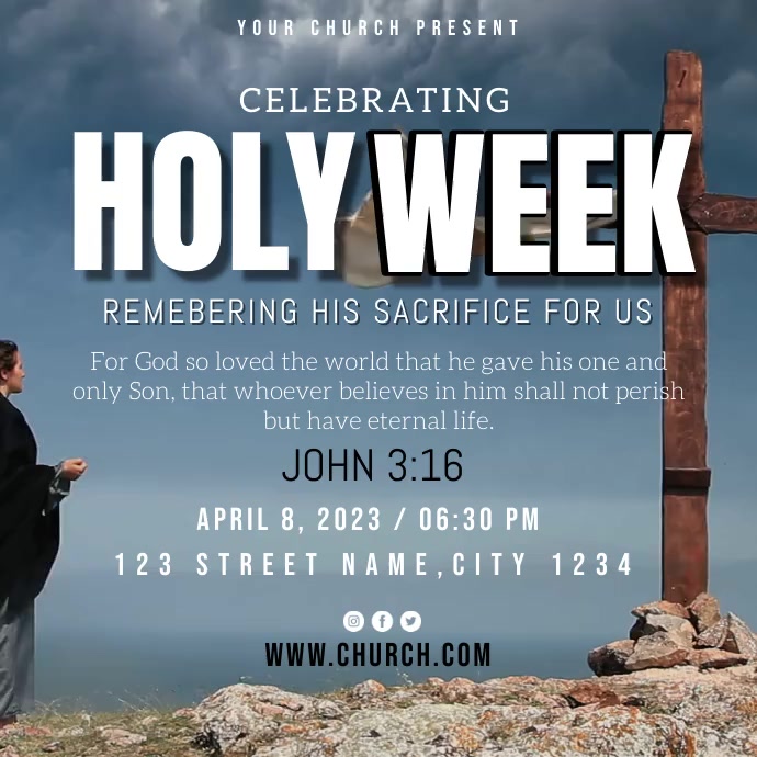 Holy Week Event Video Ads Instagram-bericht template