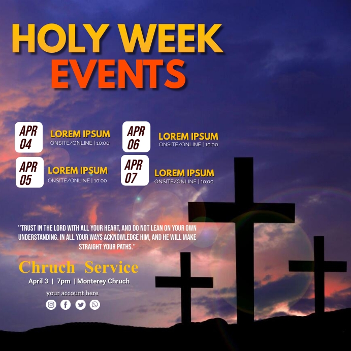 Holy Week Events Template | PosterMyWall