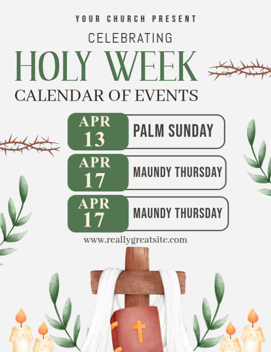 Holy Week Events Flyer Templat | PosterMyWall