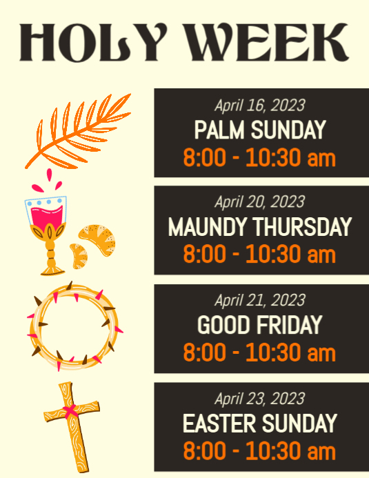 Holy Week Guide Template | PosterMyWall