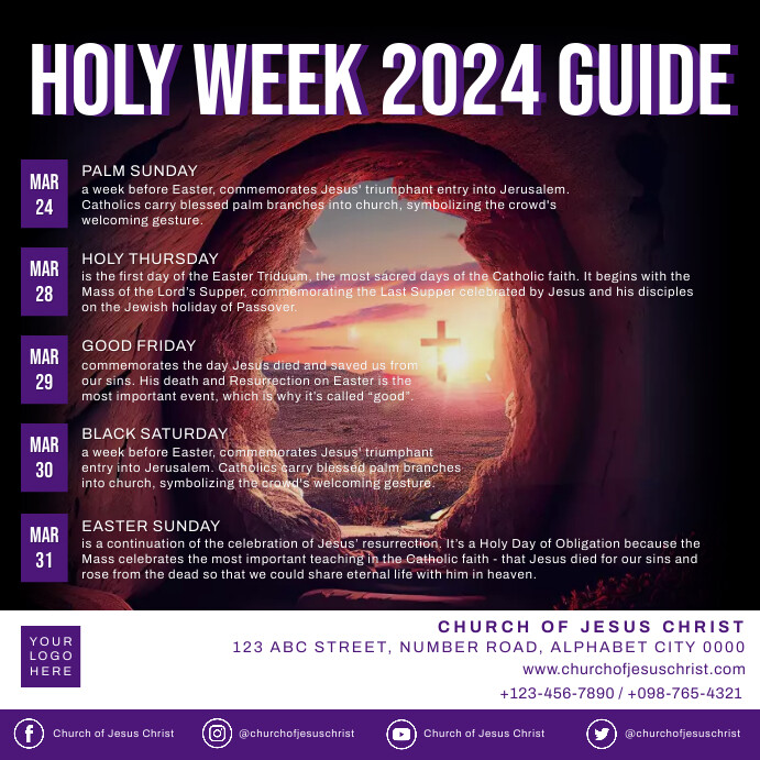 Holy Week Sample Posts Copy of Holy Week Instagram Post | PosterMyWall