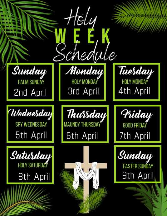 Copy of Holy week schedule,holy week list flyer | PosterMyWall