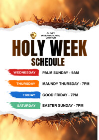 Holy Week Program Sytle Holy Week Church Services Template | PosterMyWall
