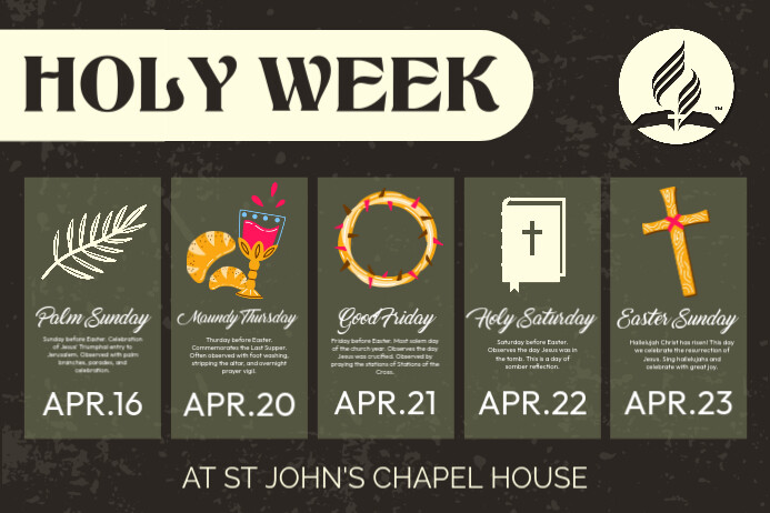 Holy Week Schedule Banner Template | PosterMyWall