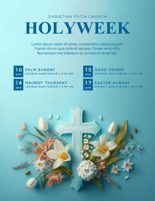 holy week schedule church calendar Template PosterMyWall