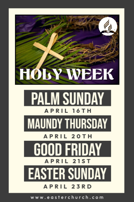Holy Week Program Sytle Holy Week Schedule Template | PosterMyWall