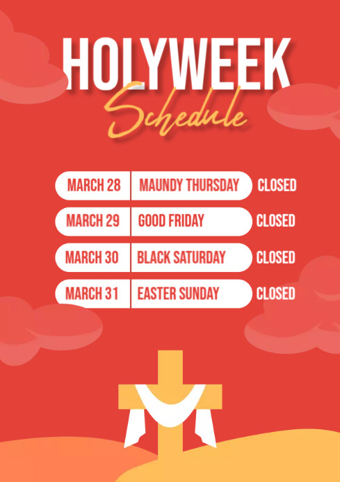 Holy Week Schedule Template | PosterMyWall