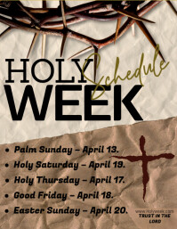 Brown Church Mass Schedule A4 Template | PosterMyWall