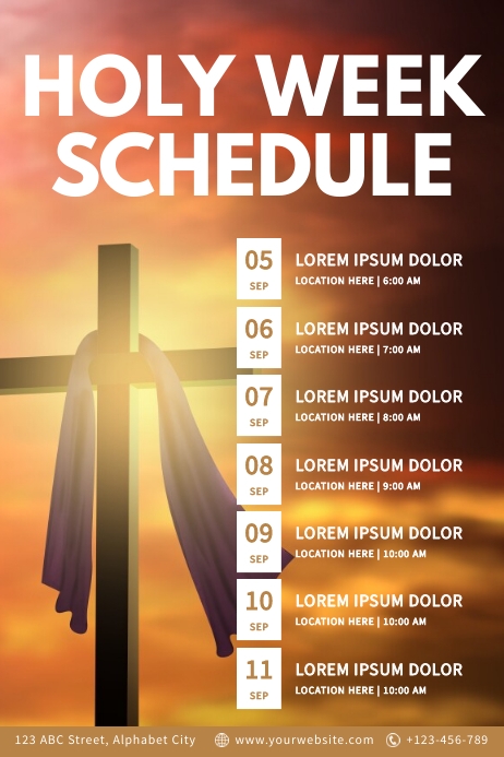 Holy Week Schedule Template | PosterMyWall